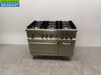 RVS Alpeninox 6 Pits Gasfornuis met oven 105 cm GAS + 230V, Ophalen of Verzenden, Gebruikt