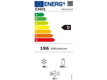CHiQ FBM351NEI42 - Koel-vriescombinatie - 356 Liter - No, Witgoed en Apparatuur, Verzenden, Zo goed als nieuw