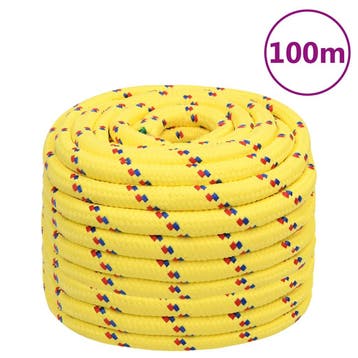 vidaXL Boottouw 20 mm 100 m polypropyleen geel, Verzenden, Nieuw