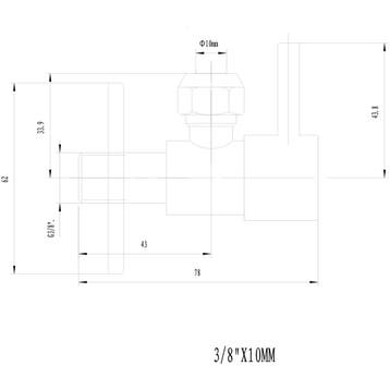 Xellanz Minimal Hoekstopkraan - 3/8x3/8 - of Knel - 10mm -, Ophalen of Verzenden, Nieuw