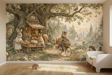 Bosdieren behang – boombakkerij fotobehang kinderkamer, Verzenden, Fotobehang