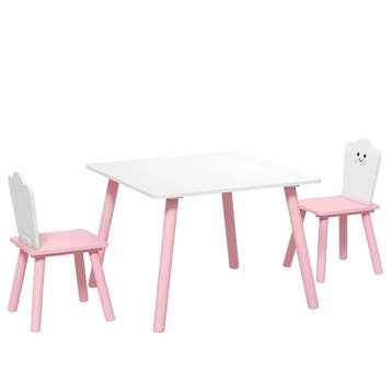 Kindertafel En Stoel Set 3-delig, 1 Tafel 2 Stoelen, Roze En, Verzenden, Nieuw