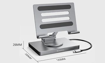 9-in-1 USB-C Hub met Stand 4K HDMI PD 100W 360° Draaibaar, Verzenden, Nieuw
