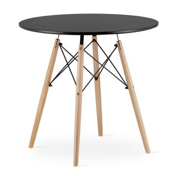 Ronde Eettafel 80cm Zwart | Retourdeal 41% Korting, 50 tot 100 cm, Rond, Tot twee personen, Zo goed als nieuw