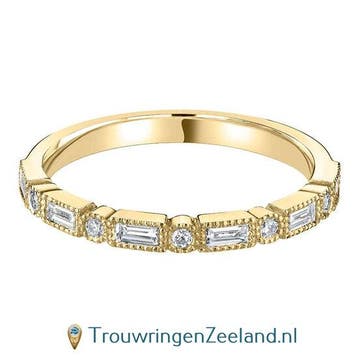Aanschuifring in 9/18 karaat geelgoud Vlakke-vorm met 11 ..., Sieraden, Tassen en Uiterlijk, Ringen, Verzenden, Nieuw