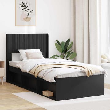 vidaXL Hoofdbord Zwart PB, Verzenden, Nieuw, Zwart, Hout