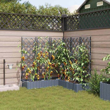 vidaXL Plantenbak 5 st Lichtgrijs 120 x 120 x 126 cm PP, Tuin en Terras, Verzenden, Nieuw, 100 cm of meer, 60 cm of meer