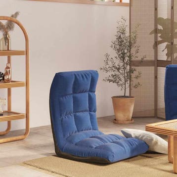 vidaXL Vloerstoel inklapbaar stof blauw, Huis en Inrichting, Verzenden, Nieuw, Blauw