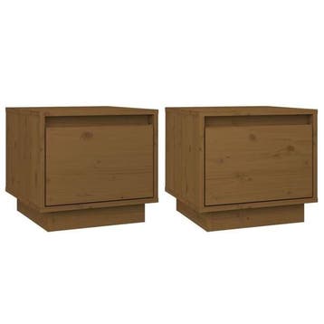 Nachtkastjes 2st Massief Grenen | Retourdeal 33% Korting, Minder dan 45 cm, Ophalen of Verzenden, Zo goed als nieuw, Minder dan 55 cm