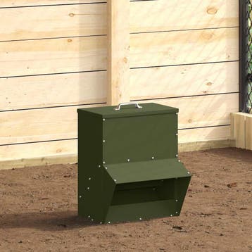 vidaXL Kip voerbak Olijf Groen 20 x 25 x35 cm Koudgewalst, Dieren en Toebehoren, Verzenden, Nieuw