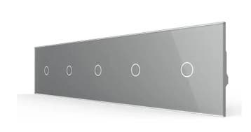 Livolo Touch Schakelaar 5-voudig | Smart Lichtknop | Grijs |, Ophalen of Verzenden, Nieuw, Schakelaar