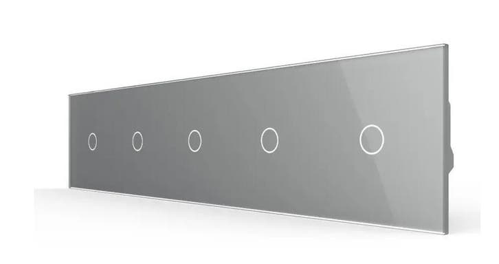 Livolo Touch Schakelaar 5-voudig | Smart Lichtknop | Grijs |, Doe-het-zelf en Verbouw, Elektra en Kabels, Schakelaar, Nieuw, Ophalen of Verzenden