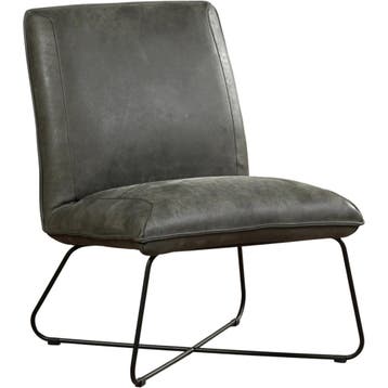 Leren fauteuil Less - Kenia Antracite (grijs), Industrieel, Modern, Scandinavisch, Nieuw, Ophalen of Verzenden, 50 tot 75 cm