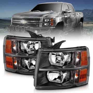 ANZO 2007-2013 Chevrolet Silverado Crystal Headlights Black, Auto-onderdelen, Verlichting, Ophalen of Verzenden, Nieuw