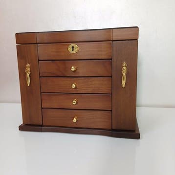 Sieradendoos - Hout - Spiegel-5 niveaus