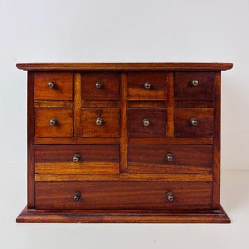 Kast - Apothekerskastje - Hout, Messing, Antiek en Kunst