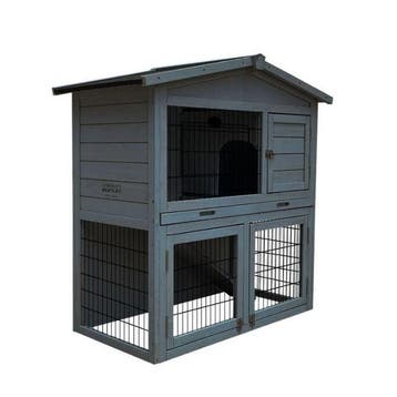 Konijnenhok Topmast Grey Washed – Houten Buitenhok met 2.., Dieren en Toebehoren, Knaagdieren en Konijnen | Hokken en Kooien, Verzenden