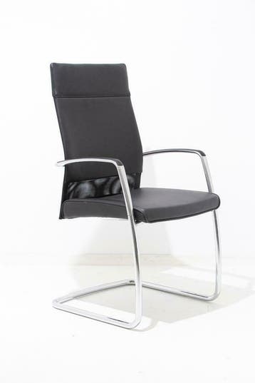 Comforto D9018 sledestoel zwart leer gebruikt € 250,00 p.st, Receptie of Entree, Ophalen of Verzenden, Gebruikt, Stoel