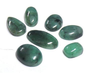 Partij - SMARAGD - 100% natuurlijk Cabochon- 9.86 g - (7)