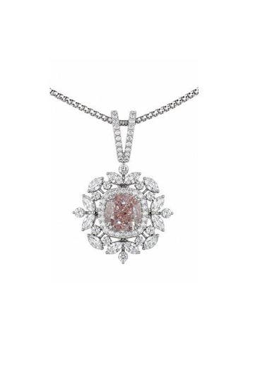 Hanger - 14 karaat Witgoud - 2.41ct. tw. Bruin Diamant