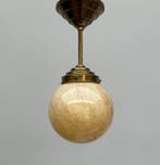 Plafondlamp - Messing, Glas - Hanglamp / plafondlamp van, Antiek en Kunst