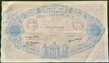 Frankrijk. - 500 Francs 1931 - Pick 66L (Zonder