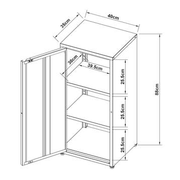 Metalen kast Burlöv 88x40x35 cm mint [en.casa], Verzenden, Nieuw in verpakking