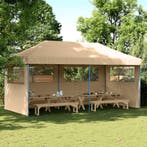 vidaXL Partytent inklapbaar pop-up met 3 zijwanden beige, Tuin en Terras, Partytenten, Verzenden, Nieuw, Partytent