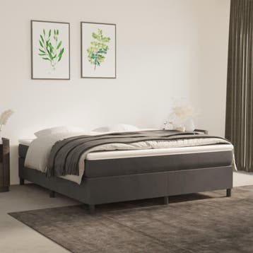 vidaXL Boxspring bed 160x200 cm fluweel donkergrijs, Verzenden, 200 cm, 160 cm, Nieuw