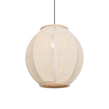 Oosterse hanglamp naturel stof 46 cm - Rob, Verzenden, Nieuw, Oosters