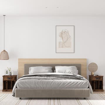 vidaXL Nachtkastjes 2 st 43x36x50 cm gerookt eikenkleurig, Minder dan 45 cm, Verzenden, Nieuw, Minder dan 55 cm