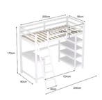 Houten stapelbed 140x200 cm met bureau en opbergplanken, Verzenden, Nieuw