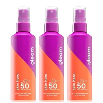 Gleam Milky Sunscreen Spray SPF 50 Skin Hero 2x200ml, Ophalen of Verzenden, Nieuw, Overige typen