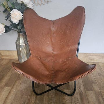 Stoel - Butterfly stoel (3107) - Metaal, Leder - Olifanten