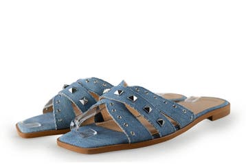 Manfield Slippers in maat 40 Blauw, Slippers, Zo goed als nieuw, Manfield, Verzenden
