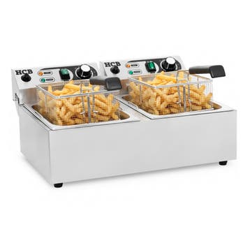 HCB Dubbele friteuse - 2 x 6 liter - 2 x 230V - RVS, Verzenden, Nieuw in verpakking
