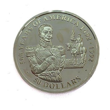 Cookeilanden. 50 Dollars 1990 Bolivar