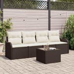 vidaXL Tuin Sofa Set Bruin poly rattan, Tuin en Terras, Verzenden, Nieuw, Rotan, 5 zitplaatsen