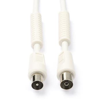 Coax kabel - Nedis - 3 meter (Digitaal, 100 dB, Wit), Verzenden, Nieuw