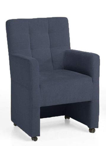 Eetkamerstoel Peter - eetkamerstoelen - Grijs, Nieuw, Grijs, Stof