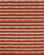 Katoen Voile Strepen Cognac/Wit, Nieuw, Wit