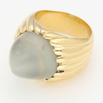 Ring - 18 karaat Geel goud - Maansteen, Nieuw