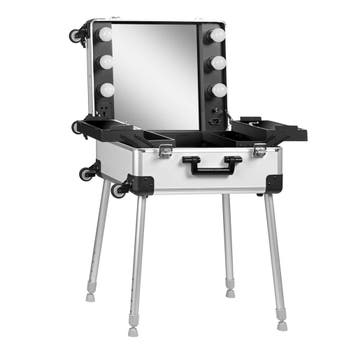 Draagbare cosmetische werkstation koffer T-27 zilver met, Ophalen of Verzenden, Nieuw