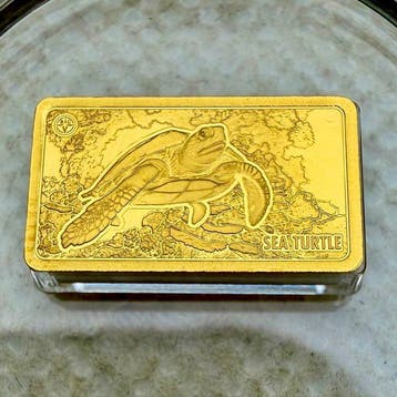 Duitsland. Medal Sea Turtle , oro , (raro solo 500 unidades)