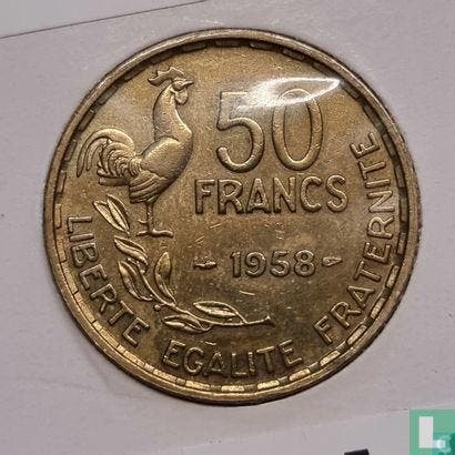 Frankrijk 50 francs 1958, Postzegels en Munten, Munten | Europa | Niet-Euromunten, Losse munt, Frankrijk, Verzenden