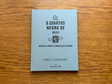 Spanje 1850 - 6 Zwarte Kwartieren van 1850 - studie van, Gestempeld