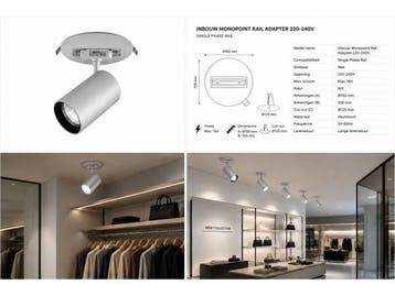 Veiling - 10x Inbouw Monopoint Rail Adapter – Zilver, Nieuw