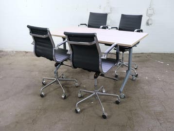 Tweedehands klaptafel Robson eiken 160x80 cm met wielen, Verzenden, Gebruikt
