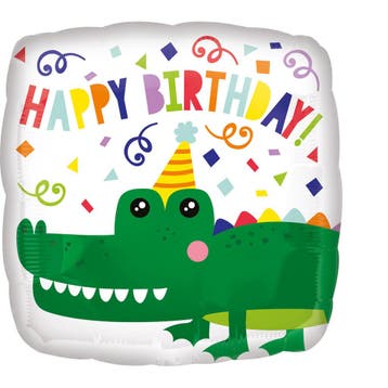 Folieballon Happy Birthday Krokodil - 43 cm, Hobby en Vrije tijd, Ophalen of Verzenden, Nieuw