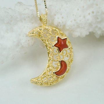 Koraal - Zilver, Verguld, Zonder reservering - Ketting met